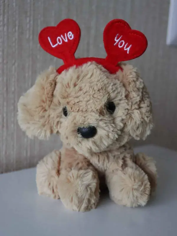 Peluche perrito love you rosatel