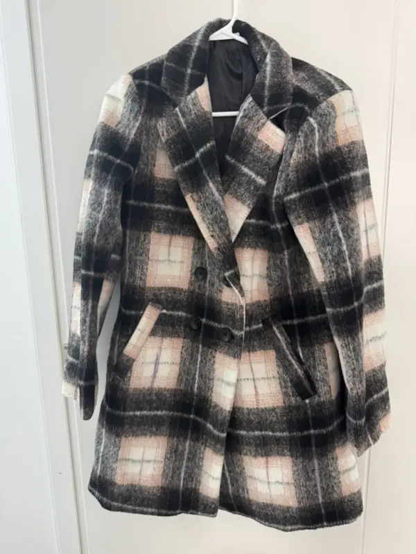 Abrigo a cuadros elegante talla M