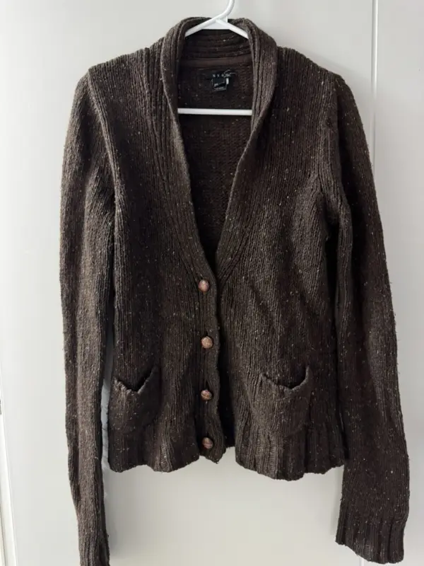 Chompa cardigan mango marron talla L