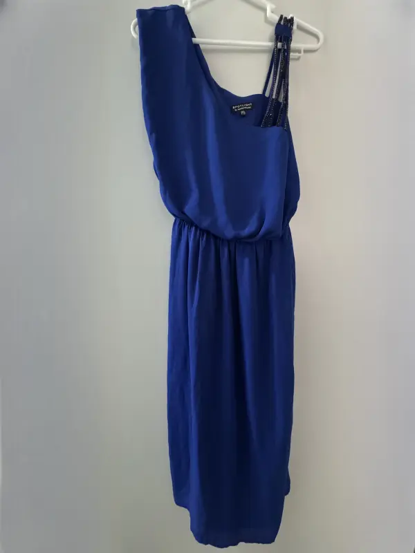 Vestido manga cero azul marca WAREHOUSE talla S